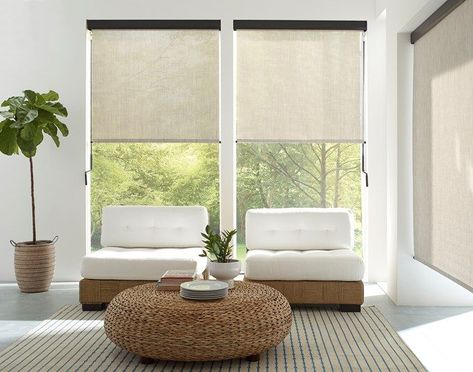 Roman blinds bay window