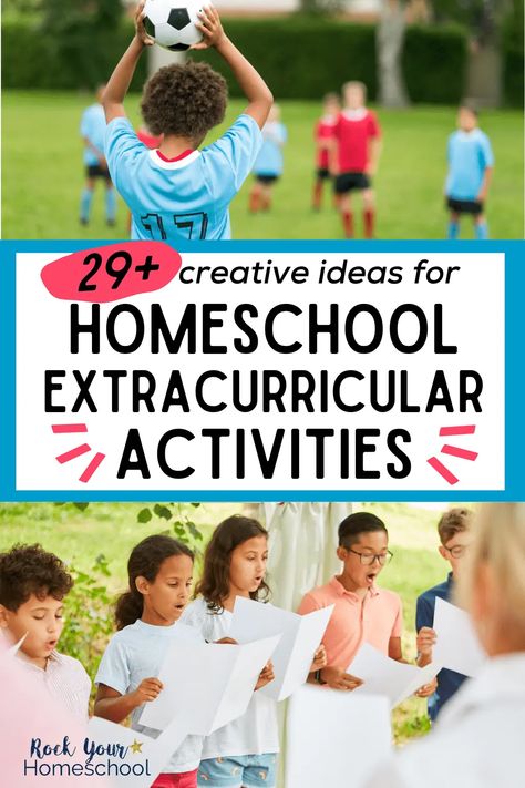 Homeschool extracurricular activities are excellent ways to help your kids explore interests and more. Check out these 29+ creative ideas and get tips for enjoying! Extra Curricular Activities List, Homeschool Extracurricular, Writing Club, Life Skills Class, Peer Editing, Homeschool Fun, Curricular Activities, Creative Thinking Skills, Extracurricular Activities