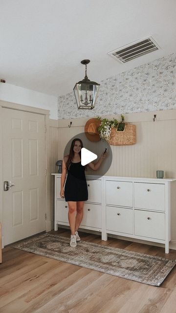 Emily Haufler | DIY & Home Design on Instagram: "The entryway I longed for…SHOELESS 😂👞 These are the IKEA Hemnes shoe cabinets (with some new knobs) and they are a game changer for entryway shoe clutter 🙌🏼

Color: SW Accessible Beige" Hemnes Shoe Cabinet Hack, Sw Accessible Beige, Ikea Shoe Cabinet Hack, Ikea Hemnes Shoe, Shoe Cabinet Hack, Ikea Hemnes Shoe Cabinet, Cabinet Hack, Hemnes Shoe Cabinet, Ikea Shoe Cabinet