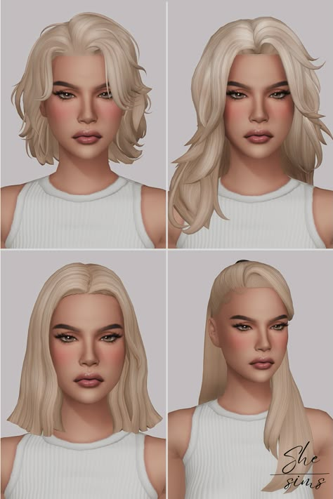 SHESIMS Sabrina Carpenter Sims 4, Alpha Cc Hair Sims 4, Sims4 Hair Maxis Match, Sims 4 Short Hair, Sims 4 Cc Lookbook, Cc Lookbook, Sims Challenge, Cc Packs, Play Sims 4