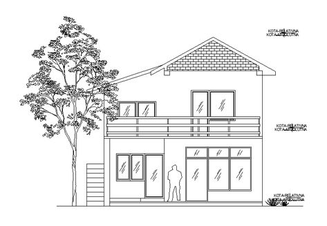 Autocad Elevation Drawings, Bungalow Front Elevation, Elevation Detail Drawing, Window Elevation, Staircase Detail, 2d Autocad Drawing, Detail Drawing, Cad Designer, Elevation Drawing