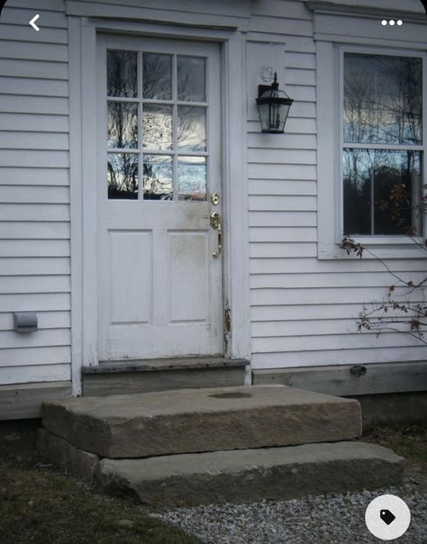 Limestone Steps Front Doors, Fieldstone Walkway, Stone Steps Front Door, Mudroom Entrance, Granite House, Granite Steps, Yarmouth Maine, Rock Steps, Step Ideas