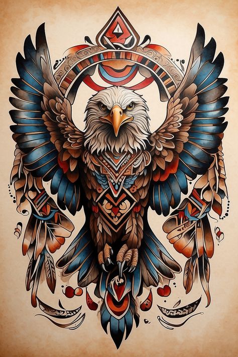 American Eagle Drawing, Tattoo Designs Dark, Tattoo Designs Realistic, Tattoo Designs Women, Native American Tattoo Designs, Tattoo Designs Drawings, Native American Tattoo, Native American Tattoos, Man Tattoo