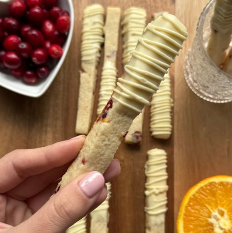 Cranberry Orange Shortbread Cookies Orange Shortbread Stick Cookies, Orange Shortbread Cookie Sticks, Shortbread Cookie Sticks, Orange Stick Cookies, Cookie Sticks Recipe, Cranberry Orange Shortbread, Orange Shortbread Cookies, Cranberry Shortbread Cookies, Orange Shortbread