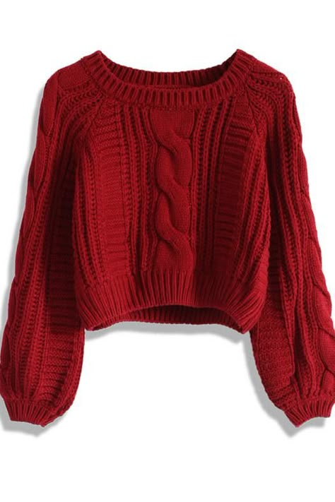 Sweater weather! Here are the top cropped and cozy sweaters for fall Wine Sweater, Red Cable Knit Sweater, Cropped Cable Knit Sweater, Raglan Sleeve Shirts, شال كروشيه, Chunky Cable Knit Sweater, Red Jumper, Cropped Pullover, Wine Shirts