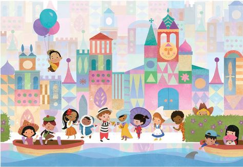 Digital Joey Chou just came out with a beautiful book and invited a group of artists to put on a show for his book signing! I am really ho... Small World Nursery, Small World Party, Mary Blair Art, Joey Chou, World Nursery, Disney Amor, Deco Disney, It’s A Small World, Its A Small World