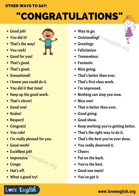 different sayings that congratulate people like good job, good for you Synonyms For Congratulations, Congratulations Synonym, Ways To Say Congratulations, Other Ways To Say, English Learning Spoken, Say Congratulations, Descriptive Words, Essay Writing Skills, Interesting English Words