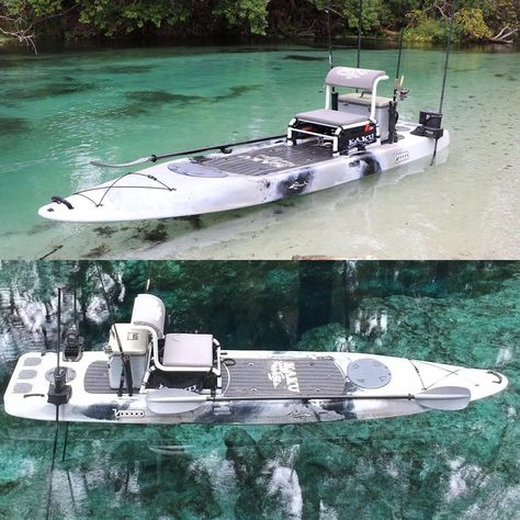 Fishing Kayak Ideas, Paddle Board Fishing, Kayak Fishing Setup, Kayak Fishing Diy, Fishing Kayaks, Sup Fishing, Angler Kayak, Small Fishing Boats, Sport Fishing Boats