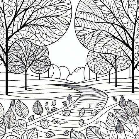 🍂 Embrace the fall vibes with this simple and serene landscape coloring page! Perfect for a relaxing and creative activity. 🍁✨ #FallColors #ColoringForAdults #CreativeEscape #AutumnArt #RelaxingActivities #MindfulnessColoring #SeasonalCrafts #FallInspiration #AutumnVibes #ArtTherapy Autumn Themed Activities, Spiderman Christmas, Printable Coloring Pages For Adults, Leaves Changing Color, Fall Coloring, Unicorn Flowers, Spring Coloring Pages, Fall Landscape, Tree Coloring Page