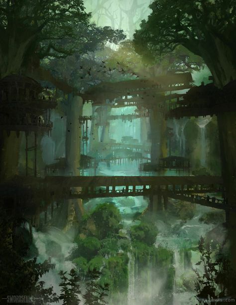 Ocean Planet, Dark King, Jungle Forest, Forest Waterfall, Forest Backdrops, Forest Scenery, Fantasy Forest, Concept Artist, Fantasy Places