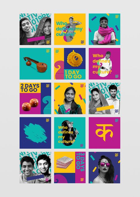 IPUF 2019 on Behance Holi Collage, Instagram Design Layout, Graphisches Design, Instagram Template Design, Feed Ig, Booklet Design, Status Videos, Instagram Layout, Sopot