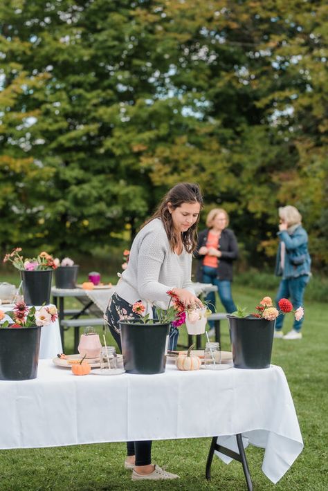 The Beginner’s Guide to Hosting a Floral Design Workshop Ladies Workshop Ideas, Floral Design Workshop, Floral Arrangement Workshop, Floral Arranging Party, Flower Workshop Ideas, Floral Workshop Ideas, Floral Studio Work Spaces, Flower Arrangement Workshop, Flower Event