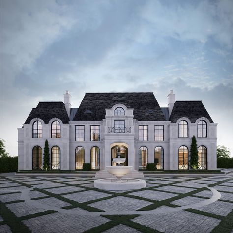 Sensus Design Studio: Design - Interiors - Construction Modern Chateau House, French Chateau Exterior, Chateau Exterior, Modern French Chateau, Modern Chateau, French Chateau Style Homes, French Chateau Style, Home Architect, Indoor Pool Design