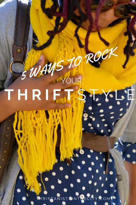 Looking Fabulous in Thrift Store Style!  #shopping #bargainhunting #savingmoney #mystyle #thrift Thrift Store Clothes, Thrift Style, Nordstrom Outfit, Thrifty Fashion, Thrift Store Fashion, Dresses For Spring, Thrift Store Outfits, Thrift Store Shopping, Yellow Scarf