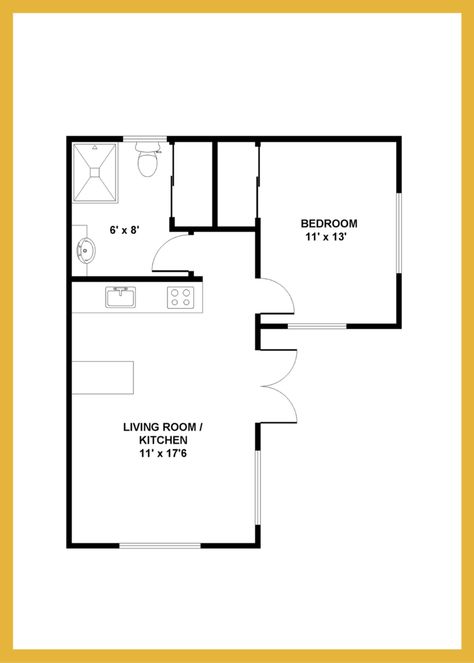 FLOORPLANS — ADU Marin L Shape Adu Plans, L Shaped Tiny House Plans, L Shaped Adu Plans, L Shaped Studio Apartment Layout, Adu Layout Ideas, Garage Adu Floor Plans, L Shaped Tiny House, Adu Layout, Adu Floor Plans