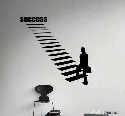 this pin is about if you want success you got to go through a lot of steps . 🤩 Office Room Interior, Steps Quotes, Career Ladder, Coran Quotes, Getting Rich, Business Portrait Photography, Ladder Of Success, Wall Art Office, Brian Tracy