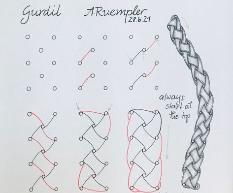 Gurdil | zenARium Rope Drawing Tutorial, Ocean Zentangle, Celtic Knot Tutorial, Knot Drawing, Celtic Knot Drawing, Graph Art, Zantangle Art, Zen Doodles, Stick Drawings