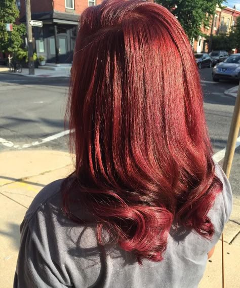 Burgundy silk press Reddish Burgundy Hair Color, Burgundy Silk Press Natural Hair, Burgundy Hair Black Women Natural, Pressed Natural Hair, Silk Press Natural Hair, Girl Hair Colors, Hair Color Options, Dyed Natural Hair, Burgundy Hair