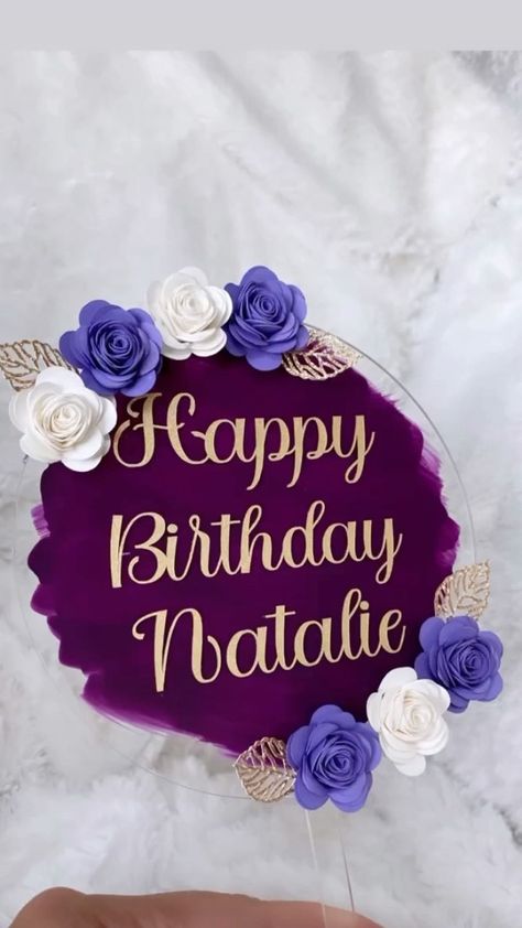 treasuresbysabrina on Instagram: Happy Birthday To Natalie! ✨ Grab yourself a cake topper for your next special occasion! 👏 • • • • • • #shopgeorgina #smallbusiness… Happy Birthday Olivia Cake, Happy Birthday Areeba Name Cake, Happy Birthday Natalie Cake, Happy Birthday Natalie, Happy Birthday Faiza Name Cake, Happy Birthday Cake Images Names, Instagram Happy Birthday, Cake Topper, Birthday Ideas