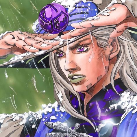 gyro zeppeli steel ball run jojo's bizarre adventure Gyro Zeppeli, Purple, Anime, Hair, On Instagram, Instagram