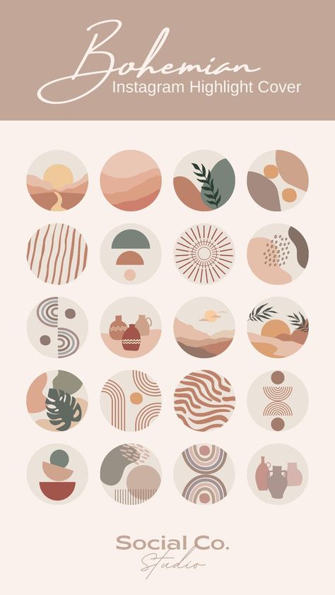 40 Boho Instagram Highlight Cover, Bohemian Instagram Story Cover Pack, Boho Neutral Abstract Instagram Highlight Covers, 4 Elements Color Palette, Instagram Profile Themes, Neutral Instagram Highlight Cover, Boho Highlight Covers, Contact Pictures, Bohemian Icons, Bohemian Instagram, Boho Icons