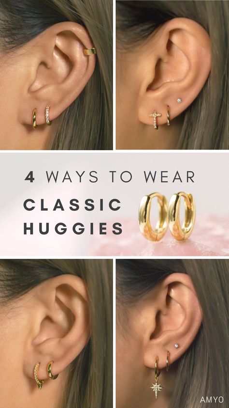 Minimalist Ear Piercings, Ear Peircings, Cool Ear Piercings, Pretty Ear Piercings, Cute Ear Piercings, Cute Piercings, Spiral Earrings, Piercing Tattoo, Huggie Hoop Earrings