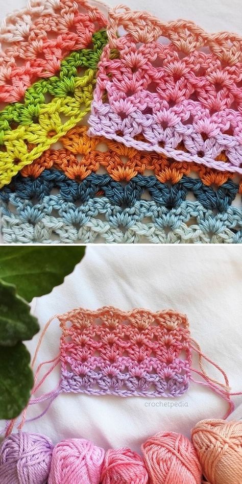 Decorative Crochet Stitches - Free Patterns and Tutorials - Pattern Center Puff Stitch Blanket, Scrunchies Crochet, Crochet Puff Stitch, Crochet Blanket Stitch Pattern, Easy Granny Square, Decorative Crochet, Lacy Crochet, Granny Square Crochet Patterns Free, Crochet Stitches Free