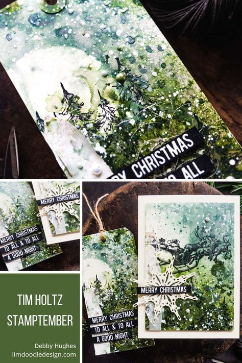 Stamptember 2021 Tim Holtz, Pine Tree Tags, Tim Holtz Stamptember 2021, Tim Holtz Cards Ideas, Tim Holtz Christmas Cards Ideas, Tim Holtz Christmas Cards, Stampers Anonymous Christmas, Christmas Cards Handmade Diy, Tim Holtz Christmas