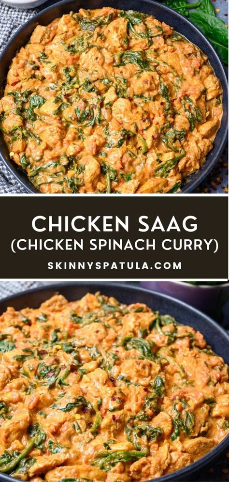 Spinach With Chicken Recipes, Chicken And Spinach Curry, Saag Chicken Curry, Ground Chicken Spinach Recipes, Spinach Chicken Recipes, Chicken Saag Recipe, Chicken And Spinach Recipes, Chicken Spinach Curry, Saag Chicken