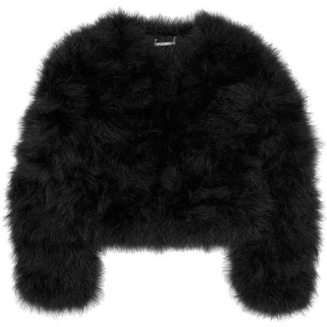 Diane von Furstenberg Jesse marabou feather jacket ($293) found on Polyvore Cropped Fur Jacket, Black Fur Jacket, Black Cropped Jacket, Black Fur Coat, Feather Jacket, 2000s Fashion Outfits, Cropped Jacket, Workout Jacket, Kpop Outfits