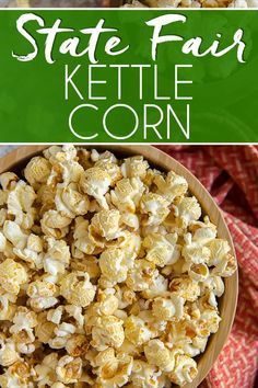 Sweet Kettle Corn Recipe, Best Kettle Corn Recipe, Make Kettle Corn At Home, At Home Kettle Corn, Home Made Kettle Corn, Homemade Kettle Corn Recipe, Kettle Popcorn Recipes, Easy Kettle Corn Recipe, How To Make Kettle Corn