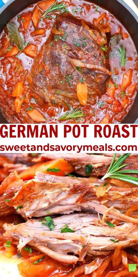 Easter Pot Roast, Easter Roast Recipes, Arm Roast Recipes, German Pot Roast, Pot Roast Video, Food Authentic, Classic Pot Roast, German Foods, Family Supper