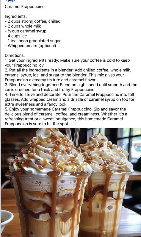 Caramel Frappuccino Iced Caramel Frappuccino, Homemade Caramel Frappuccino Recipe, Carmel Frappe Mcdonald’s Recipe, Caramel Mocha Frappuccino Recipe, Caramel Ribbon Crunch Frappuccino Recipe, Caramel Crunch Frappuccino, Mcdonalds Caramel Frappe Recipe, Frappachino Recipe, Frappe Drinks