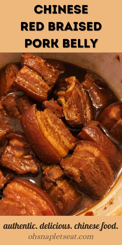 Chinese Red Braised Pork Belly is such a tasty dish and turns out easy to make too! Here's how you can make it at home. Pork Belly Recipes Easy, Hong Shao Rou, Red Braised Pork, Asian Pork Belly, Pig Feet Recipe, Pork Belly Recipes Crispy, Chinese Pork, Asian Pork, Braised Pork Belly