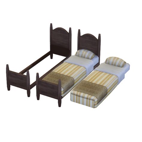 Horse Ranch beds separated Sims 4 Bed Frame, Ts4 Bed, Sims 4 Bed, Sims 4 Beds, Horse Ranch, Sims 4 Build, Sims Mods, Maxis Match, The Horse