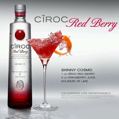 Ciroc Red Berry Ciroc Drinks, Bartender Tips, Bartending Drinks, Crazy Drinks, Ciroc Recipes, Red Juice, Ciroc Vodka, Paleo Drinks, Drinks Summer