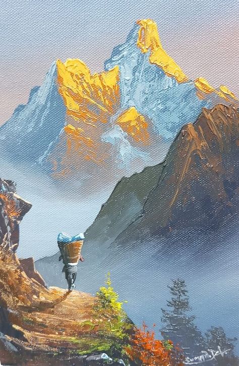 (20+) Himalaya of Nepal – Posts | Facebook Nepal Painting Acrylic, Nepal Art Painting, Nepal Painting, Ama Dablam, Heritage Paint, Cityscape Paintings, Himalayas Nepal, Potrait Painting, Canvas Art Painting Abstract