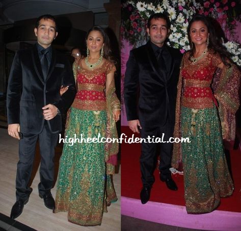 Amrita Arora, Vikram Phadnis, Sangeet Outfit, Luxury Style, Anime Demon, Photo Credit, High Heel, Wedding Reception, High Heels