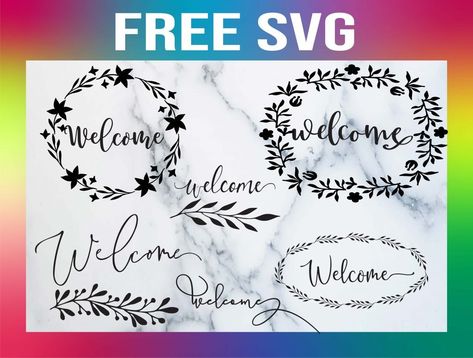 Welcome Sign Svg Free, Sign Svg Free, Vinyl Templates, Chalkboard Stencils, Chalkboard Projects, Chalkboard Vinyl, Welcome Sign Svg, Welcome Svg, Stencil Wood