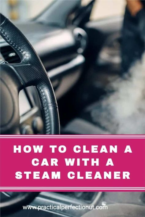 Ever wondered what all the hype is about steam cleaning your car? Here are all of the pros to using a steam cleaner and step-by-step instructions on how to do it! Cleaning Car Seats, Clean Cloth Car Seats, Clean A Car, Clean Leather Seats, Best Steam Cleaner, Clean Car Seats, Cleaning Car Interior, Clean Car, Steam Cleaner