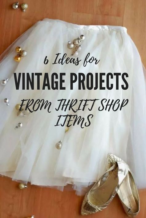 In this post, I’ve gathered together my top 6 DIY vintage  projects, which you can make from items that you find at thrift stores. Making Vintage Clothes, Make A Shirt Look Vintage, Thrift Store Diy Clothes Upcycling, Altering Thrift Store Clothes, Goodwill Upcycle Clothes, Upcycle Clothes Thrift Store, Upcycle Clothes Diy Refashioning Trash To Couture, Altering Clothes Bigger, Handmade Clothes Diy