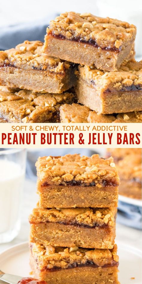 Peanut Butter Jelly Bars, Peanut Butter And Jelly Bars, Jelly Bars, Jam Bars, Dessert Oreo, Desserts Keto, Chewy Peanut Butter Cookies, Peanut Butter Cookie Dough, Peanut Butter Cookie