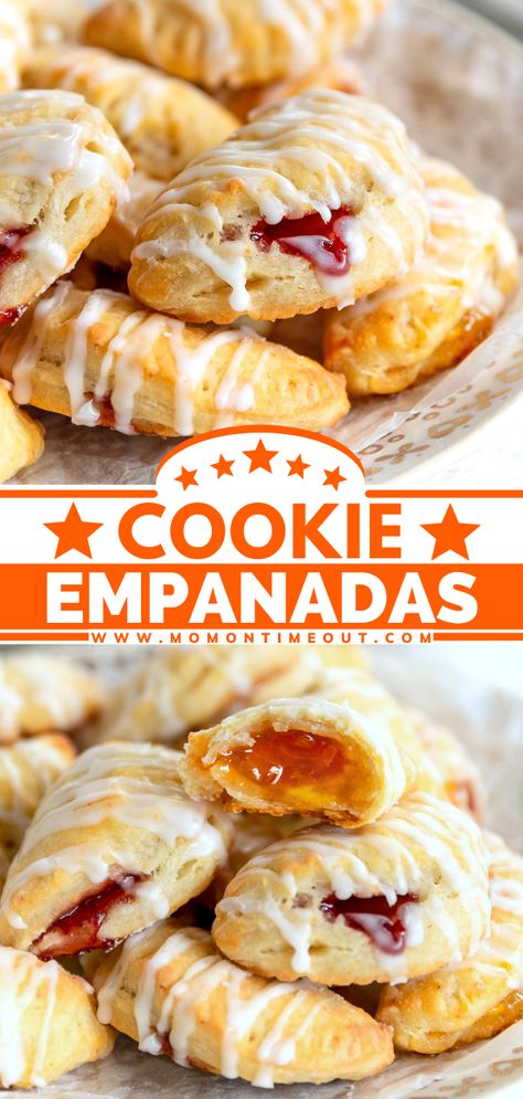 Empanada Cookies, Cookie Empanadas, Pineapple Filled Cookies, Filled Cookies Recipes, Jam Filled Cookies, Pretty Pastries, Almond Glaze, Joy Cookies, Recipes Easter