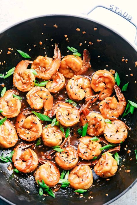 Sticky Sesame Garlic Shrimp Sticky Asian Sauce, Cilantro Shrimp, Sesame Shrimp, Garlic Butter Shrimp Pasta, Cooked Shrimp, 30 Minute Meals Easy, The Recipe Critic, Recipe Critic, Garlic Butter Shrimp