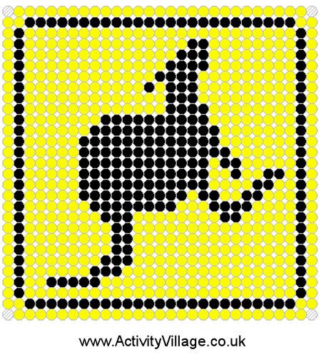 Kangaroo road sign fuse bead pattern Perler Beads Pattern, Beads Pattern, Fuse Bead Patterns, Bag Craft, Theme Activity, Bead Sprite, Seed Bead Patterns, Road Sign, Australia Day