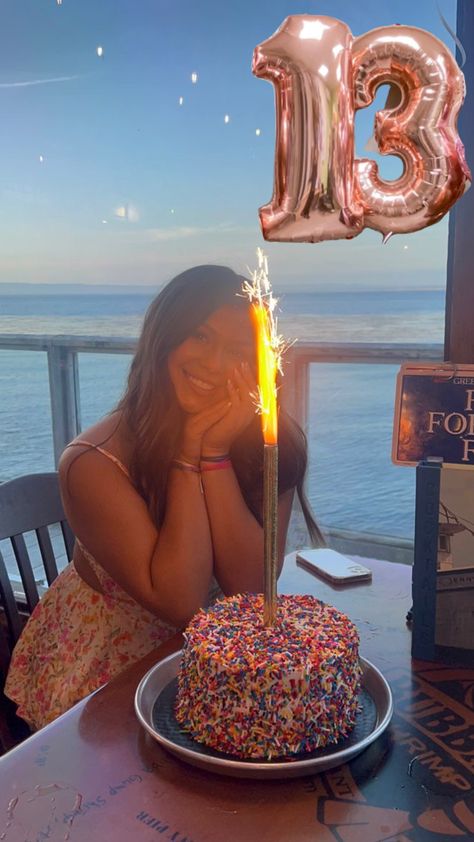 13 birthday #birthday #13 #aestehthic Birthday Trip Aesthetic, 15th Bday Party Ideas, Party On The Beach, Birthday 13, 13 Birthday, 15 Birthday, Cute Birthday Pictures, Cute Birthday Ideas, Birthday Babe