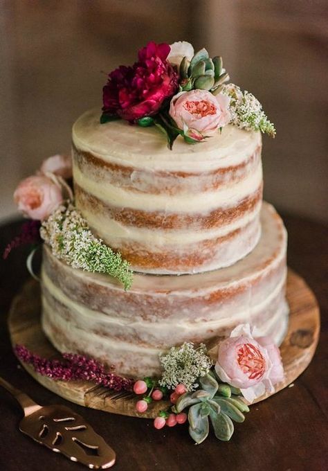 Cake With Flowers, Chocolate Ganache Cake, Ganache Cake, Wedding Cake Roses, Torte Cupcake, Naked Cakes, Wedding Cakes With Flowers, Mini Wedding