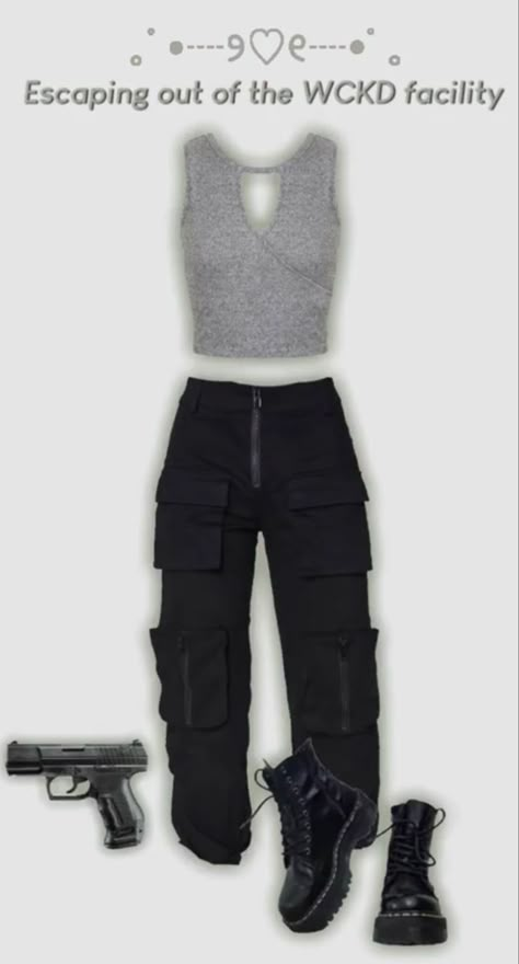 The 100 Clothes Outfits, Maze Runner Outfits Woman Clothing, The 100 Inspired Outfits, Maze Runner Aesthetic Outfits, Dystopian Outfits Character Inspiration, Maze Runner Inspired Outfits, Maze Runner Clothes, Maze Runner Outfit Ideas, The Last Of Us Outfits