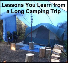 Lessons Learned from Long Camping Trips Long Term Camping Setup, Long Term Camping, Camp Site Set Up Ideas, Camping Gear Checklist, Camper Awnings, Camping 101, Camping Set Up, Camping Toilet, Camping Tools