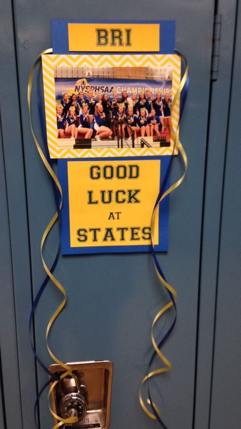 Locker signs for States competition Cheer Locker Decorations, Soccer Locker, Locker Signs, Debate Team, Speech And Debate, Locker Designs, Cheer Signs, Dance Camp, Graduation Party Planning